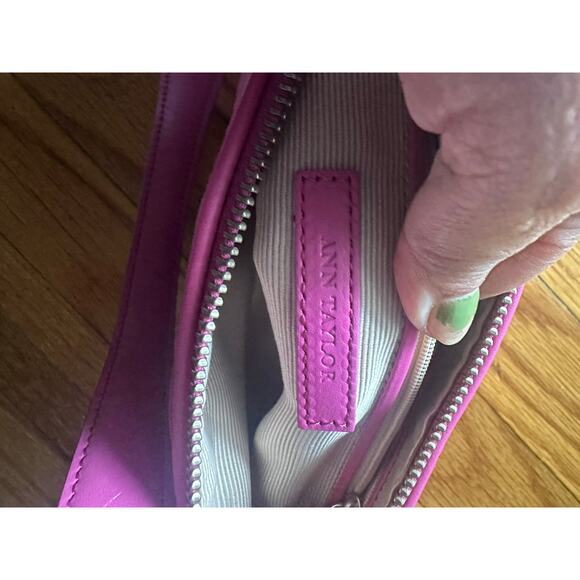 Vintage Ann Taylor Purple Suede Baguette Bag – Genuine Leather - Picture 7 of 8